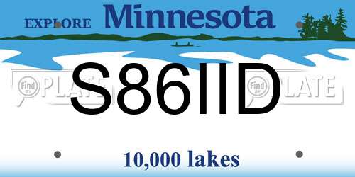 S86IID Minnesota License Plate