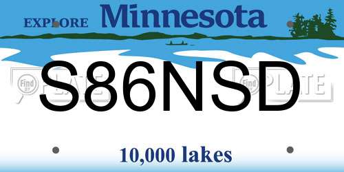 S86NSD Minnesota License Plate