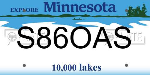 S86OAS Minnesota License Plate