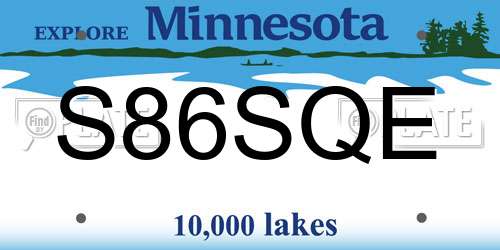 S86SQE Minnesota License Plate