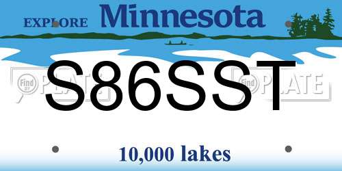 S86SST Minnesota License Plate