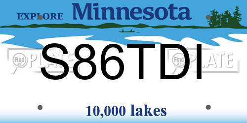 S86TDI Minnesota License Plate