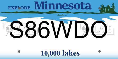 S86WDO Minnesota License Plate