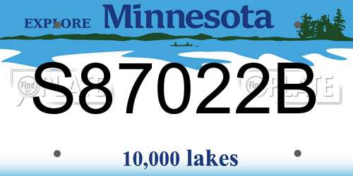 S87022B Minnesota License Plate