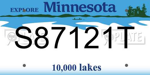 S87121T Minnesota License Plate