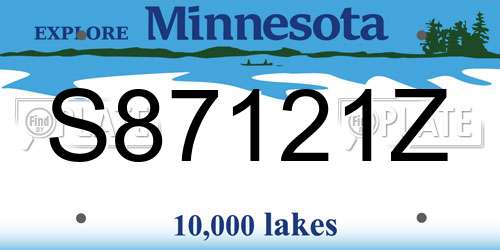 S87121Z Minnesota License Plate