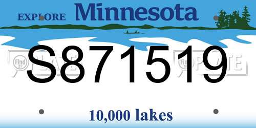 S871519 Minnesota License Plate