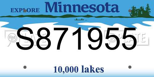 S871955 Minnesota License Plate