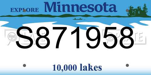 S871958 Minnesota License Plate