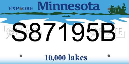 S87195B Minnesota License Plate