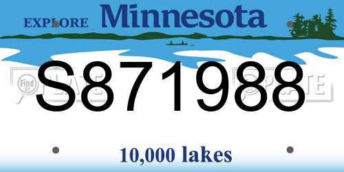 S871988 Minnesota License Plate