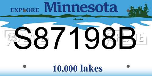 S87198B Minnesota License Plate