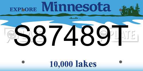 S87489T Minnesota License Plate