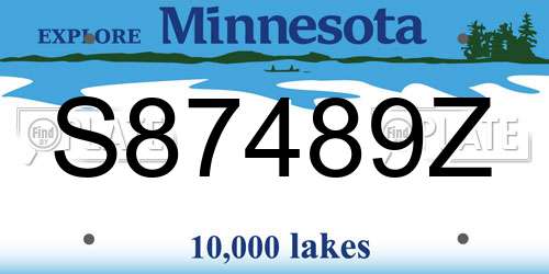 S87489Z Minnesota License Plate