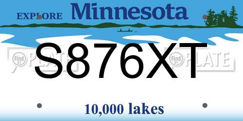 S876XT Minnesota License Plate