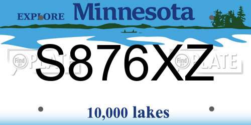 S876XZ Minnesota License Plate