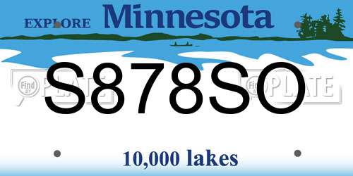 S878SO Minnesota License Plate