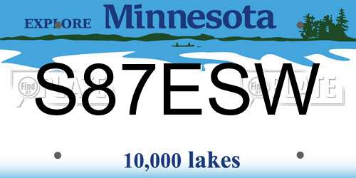 S87ESW Minnesota License Plate