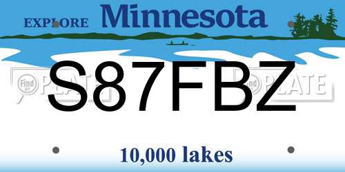 S87FBZ Minnesota License Plate