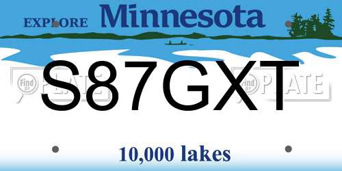 S87GXT Minnesota License Plate