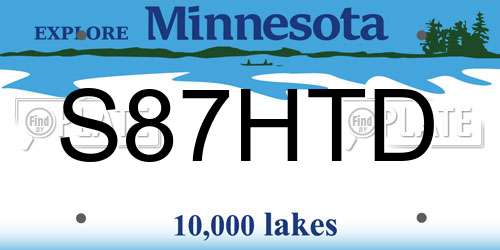 S87HTD Minnesota License Plate