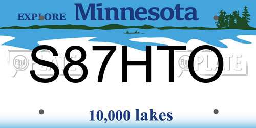 S87HTO Minnesota License Plate