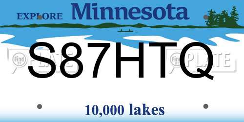 S87HTQ Minnesota License Plate