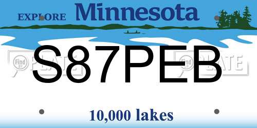 S87PEB Minnesota License Plate