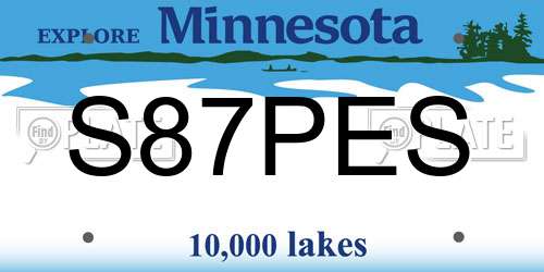 S87PES Minnesota License Plate