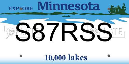S87RSS Minnesota License Plate
