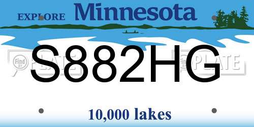 S882HG Minnesota License Plate