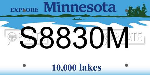 S8830M Minnesota License Plate