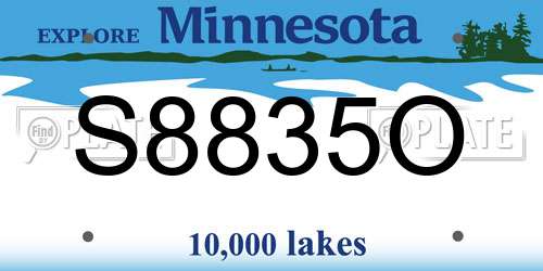S8835O Minnesota License Plate