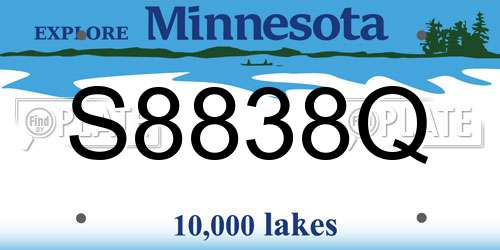 S8838Q Minnesota License Plate