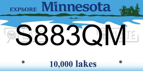S883QM Minnesota License Plate