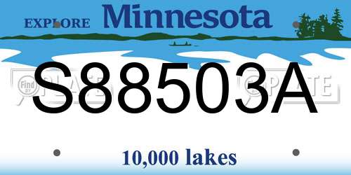 S88503A Minnesota License Plate