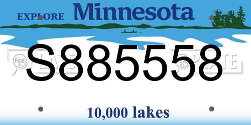 S885558 Minnesota License Plate