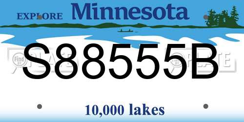 S88555B Minnesota License Plate