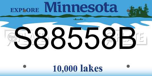 S88558B Minnesota License Plate