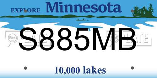 S885MB Minnesota License Plate