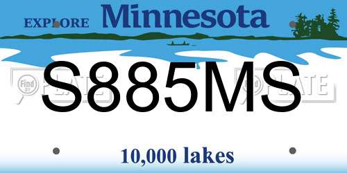S885MS Minnesota License Plate