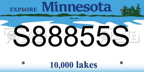 S88855S Minnesota License Plate