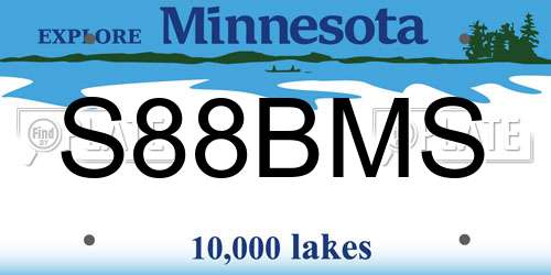 S88BMS Minnesota License Plate