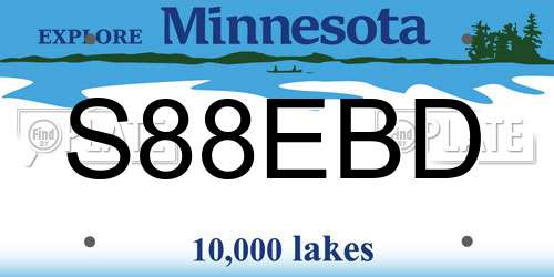 S88EBD Minnesota License Plate