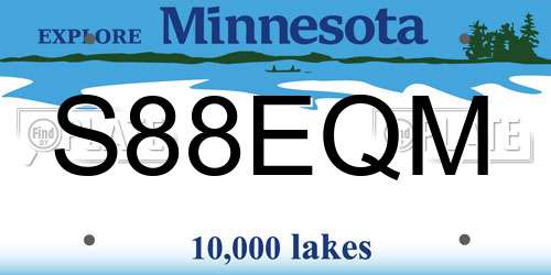 S88EQM Minnesota License Plate