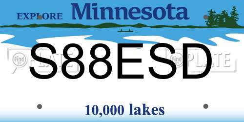 S88ESD Minnesota License Plate