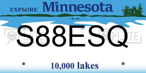 S88ESQ Minnesota License Plate