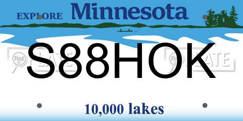 S88HOK Minnesota License Plate
