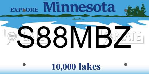 S88MBZ Minnesota License Plate