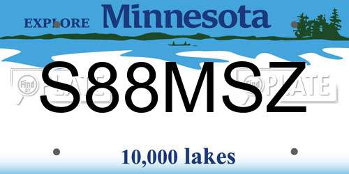 S88MSZ Minnesota License Plate